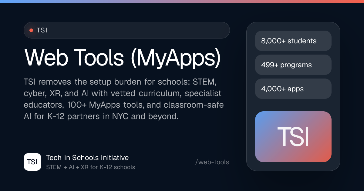 Web Tools (MyApps) | TSI